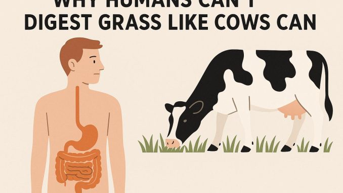 Why Humans Can’t Digest Grass Like Cows Can